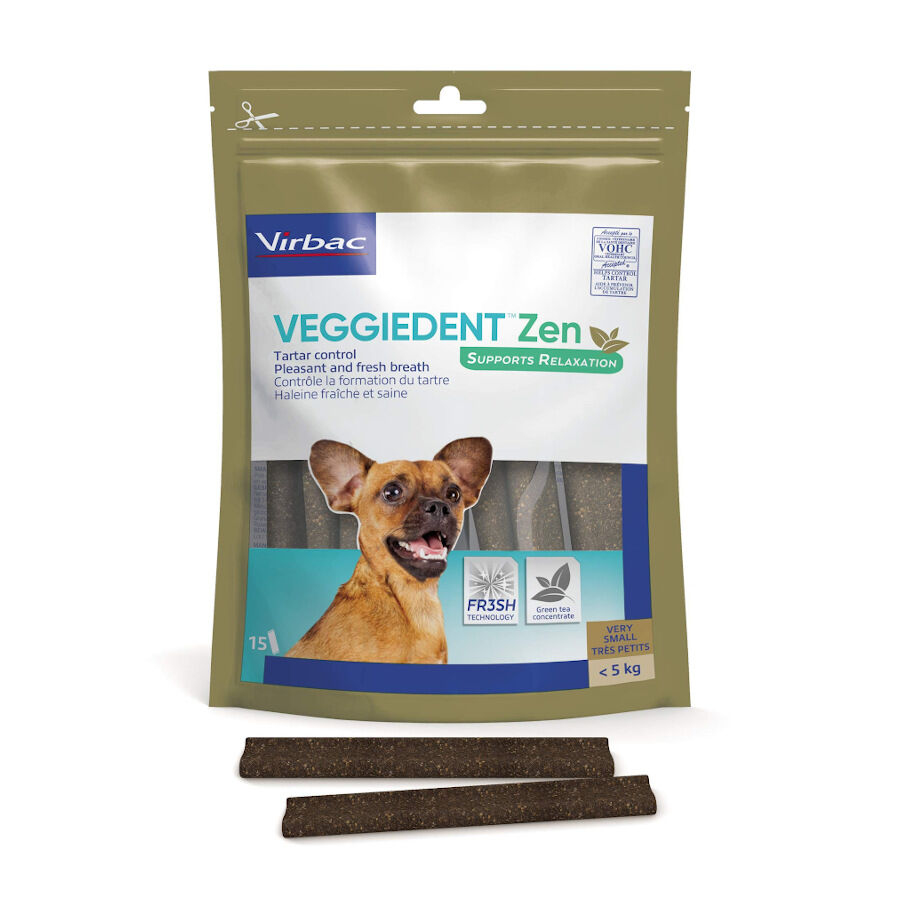 15 sticks Virbac L&aacute;minas Veggiedent Zen XS para c&atilde;es, , large Imagem n&uacute;mero 1